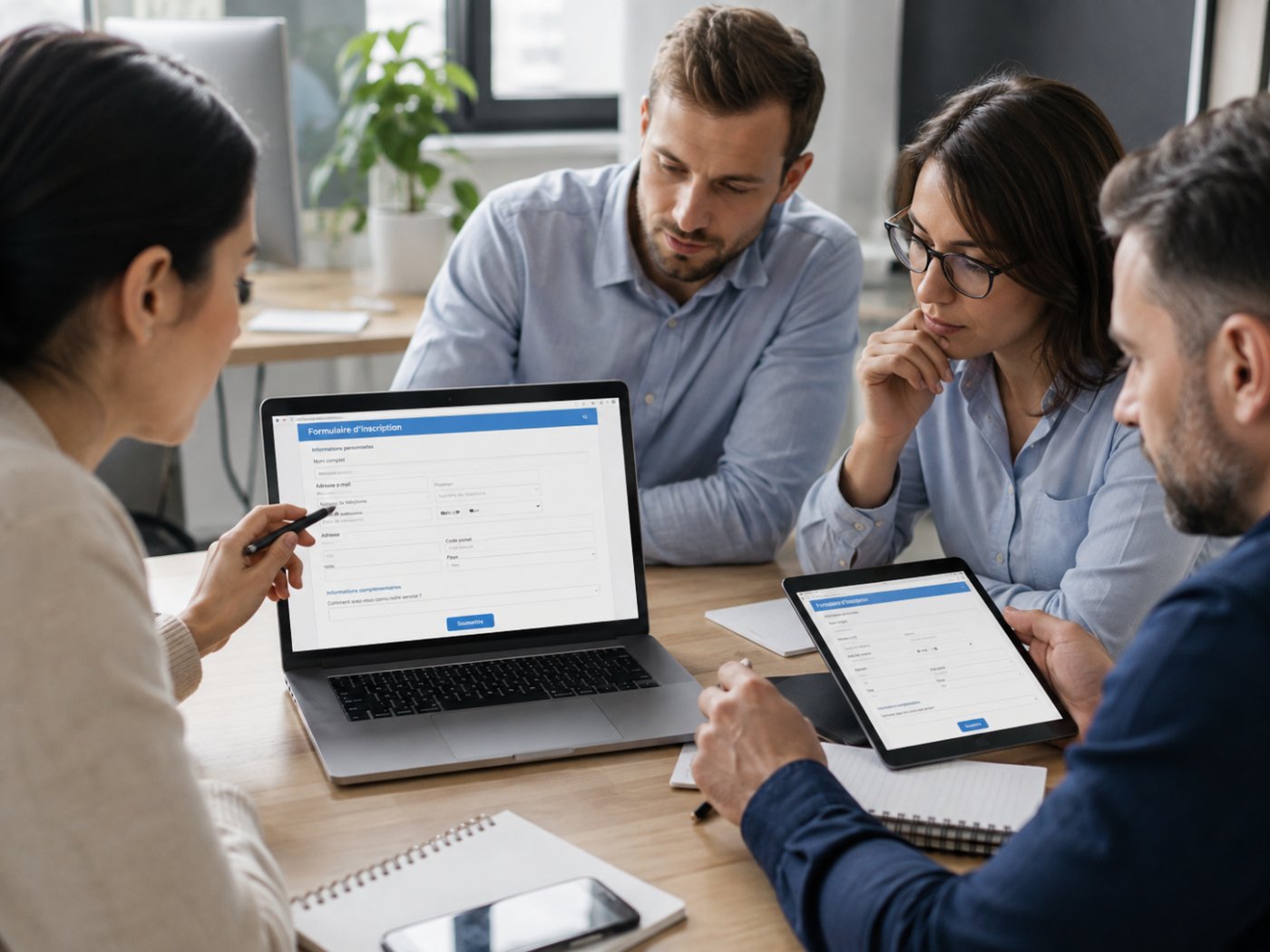 Équipe Genius Formation accompagnant une inscription en ligne